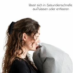 Stillkissen Air Mama aufblasbar inkl. Bezug & Tragebeutel - Grau