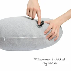 Stillkissen Air Mama aufblasbar inkl. Bezug & Tragebeutel - Grau