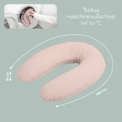 Stillkissen Buddy - mit Mikroperlen-Füllung inkl. Organic Cotton Bezug 180 cm - Cloudy Pink