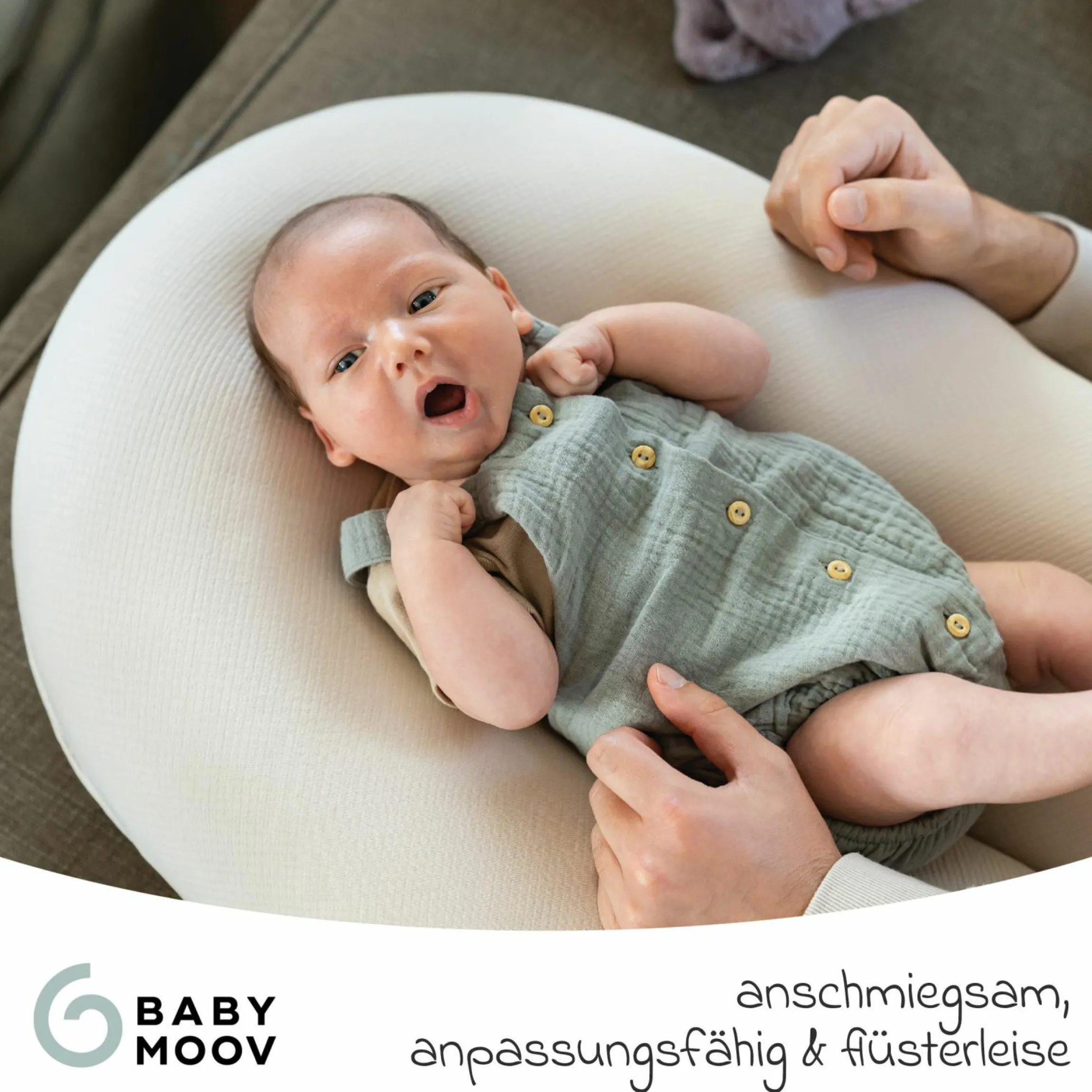 Stillkissen Buddy - mit Mikroperlen-Füllung inkl. Organic Cotton Bezug 180 cm - Tetra Sand