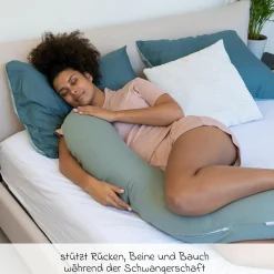 Stillkissen Buddy - mit Mikroperlen-Füllung inkl. Organic Cotton Bezug 180 cm - Tetra Green