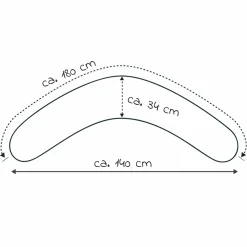 Stillkissen Das Komfort - Mikroperlen-Füllung 180 cm - ohne Bezug