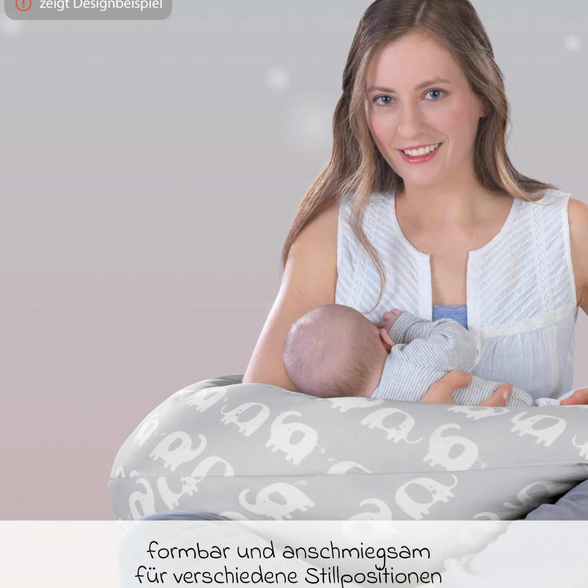 Stillkissen Das Komfort mit Mikroperlen-Füllung inkl. Bezug 180 cm - Feine Blümchen