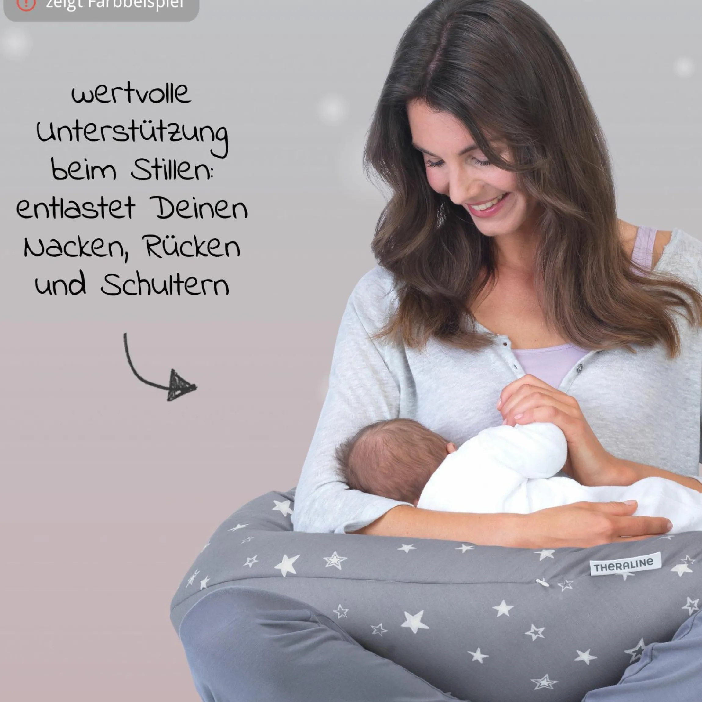 Stillkissen Das Original mit Polyesterhohlfaser-Füllung inkl. Bezug 190 cm - Knister Fuchs - Punkte Beige