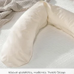Stillkissen Das Original mit Polyesterhohlfaser-Füllung inkl. Bezug 190 cm - Punkte - Beige