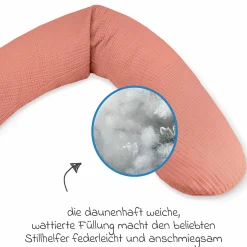 Stillkissen Das Original mit Polyesterhohlfaser-Füllung inkl. Bezug Musselin 190 cm - Terracotta