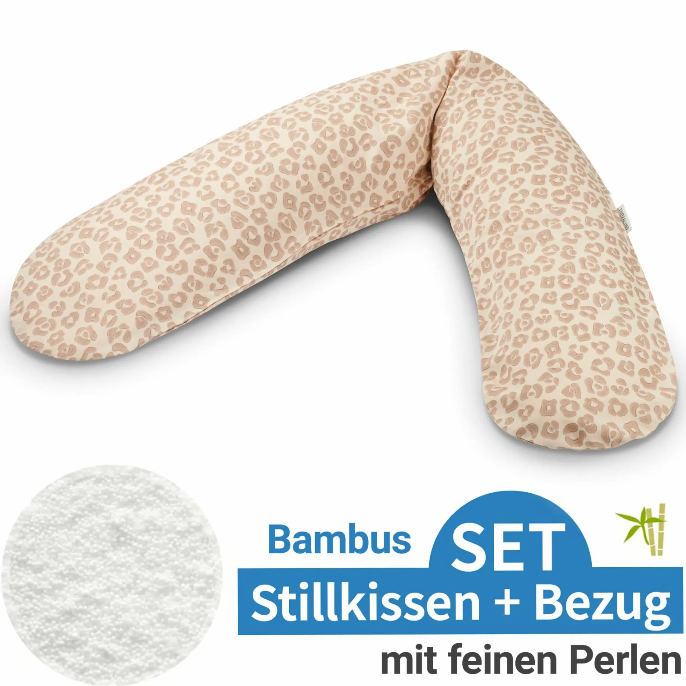 Stillkissen Das Original mit feiner Perlen-Füllung inkl. Bezug Bamboo 190 cm - Leo