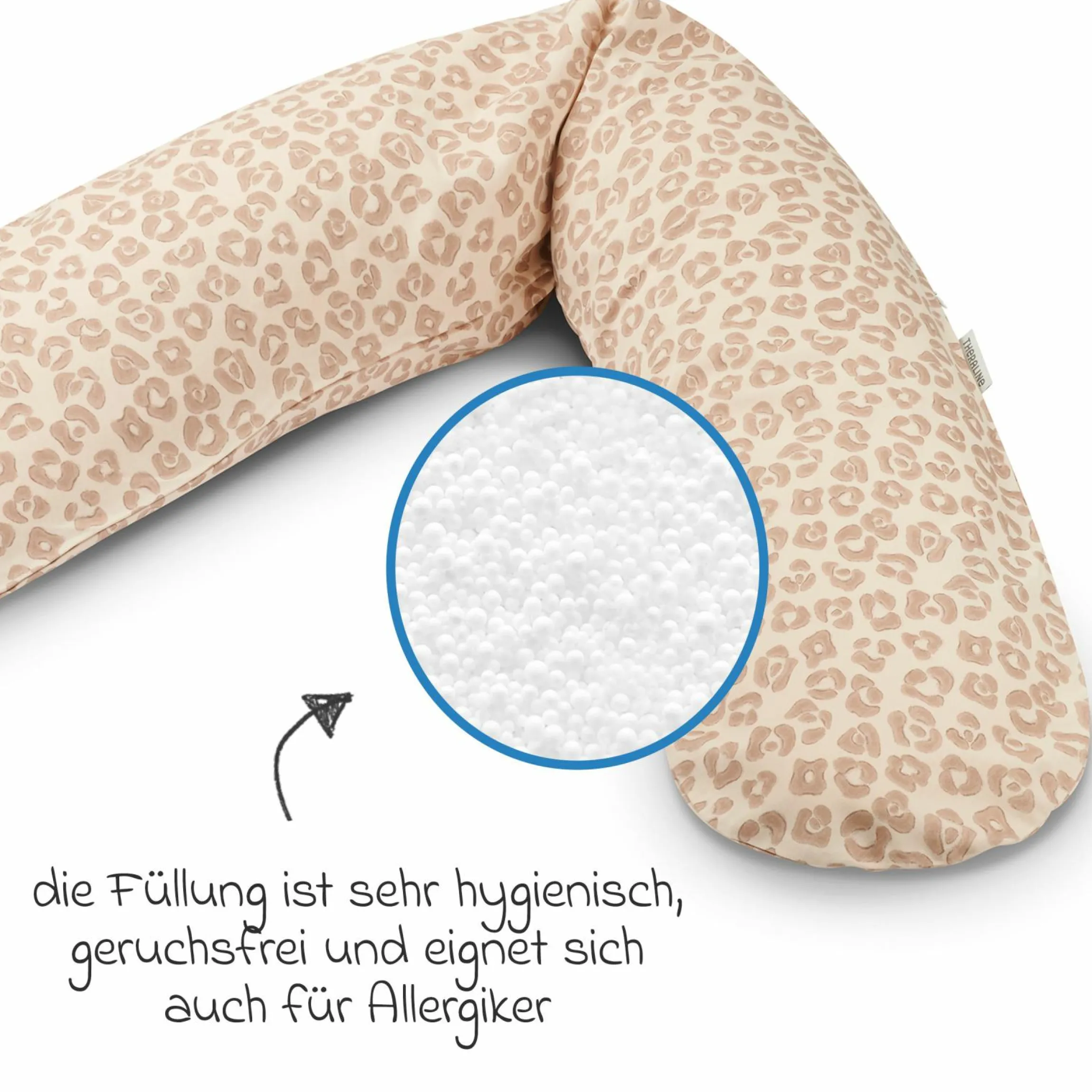 Stillkissen Das Original mit feiner Perlen-Füllung inkl. Bezug Bamboo 190 cm - Leo
