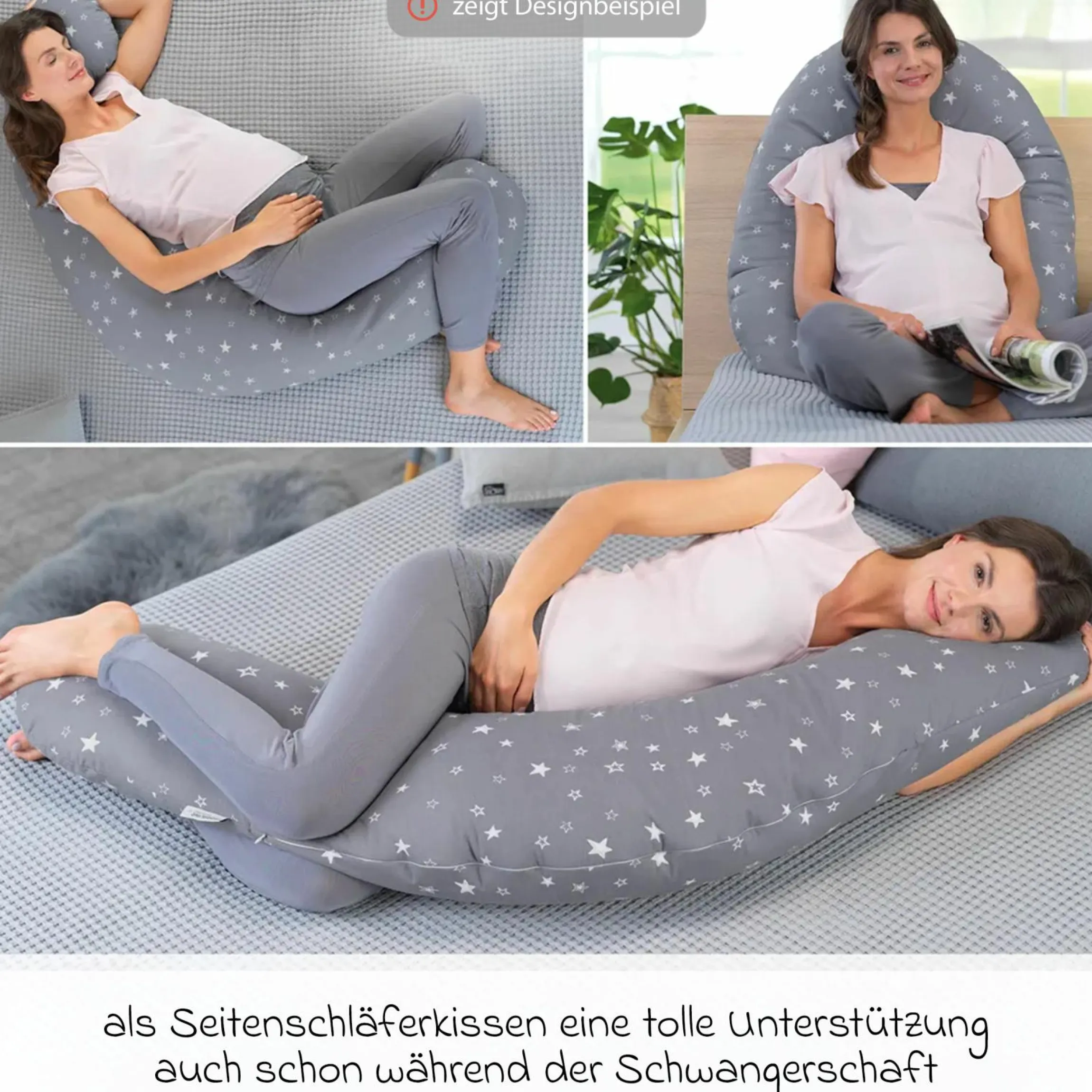 Stillkissen Das Original mit feiner Perlen-Füllung inkl. Bezug Bamboo 190 cm - Leo