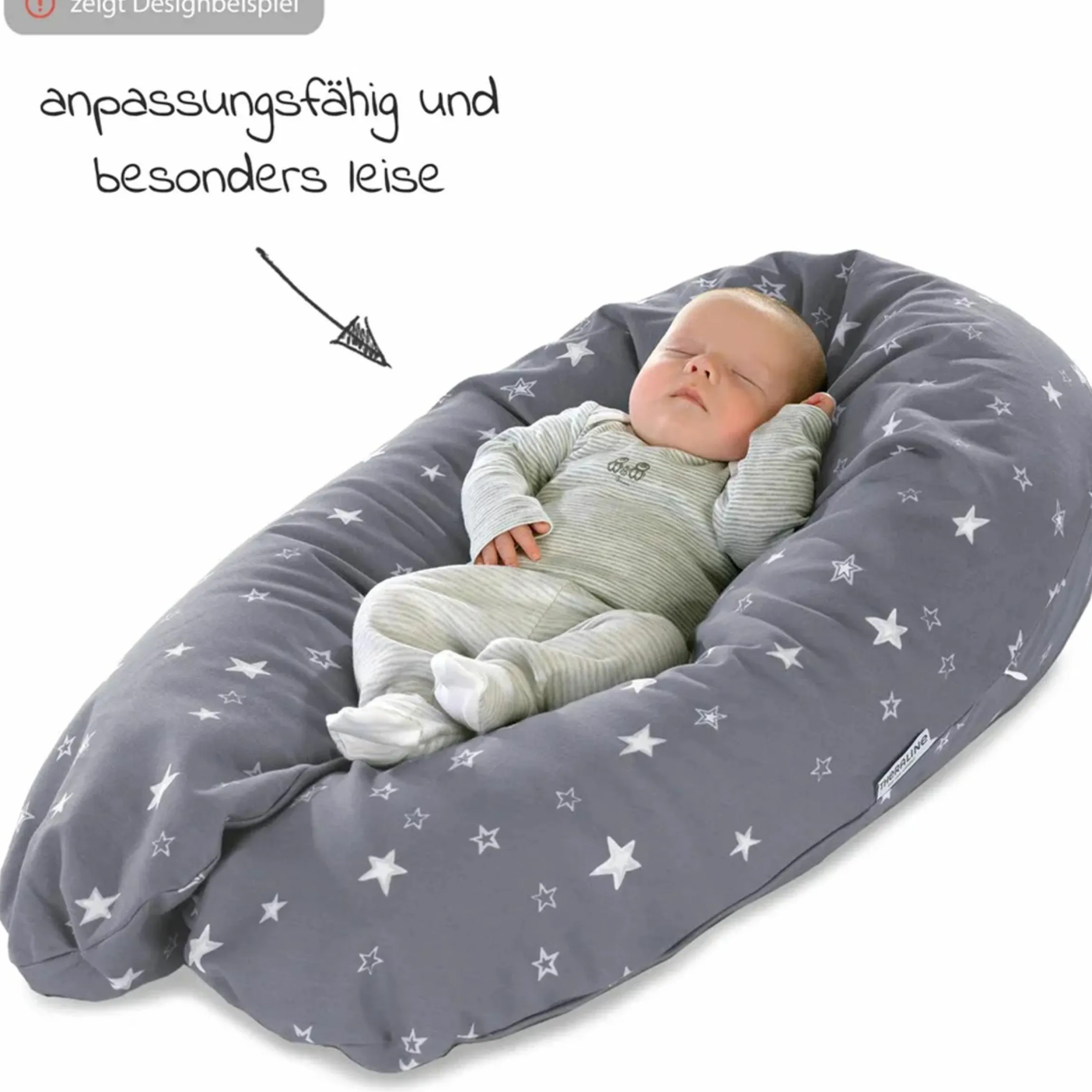 Stillkissen Das Original mit Mikroperlen-Füllung inkl. Bezug 190 cm - Bambus-Bär