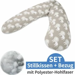Stillkissen Das Original mit Polyesterhohlfaser-Füllung inkl. Bezug 190 cm - Wüstenkönig - Taupe