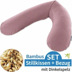 Stillkissen Das Original mit Dinkelspelz-Füllung inkl. Bezug Bamboo 190 cm - Melange Rosenholz