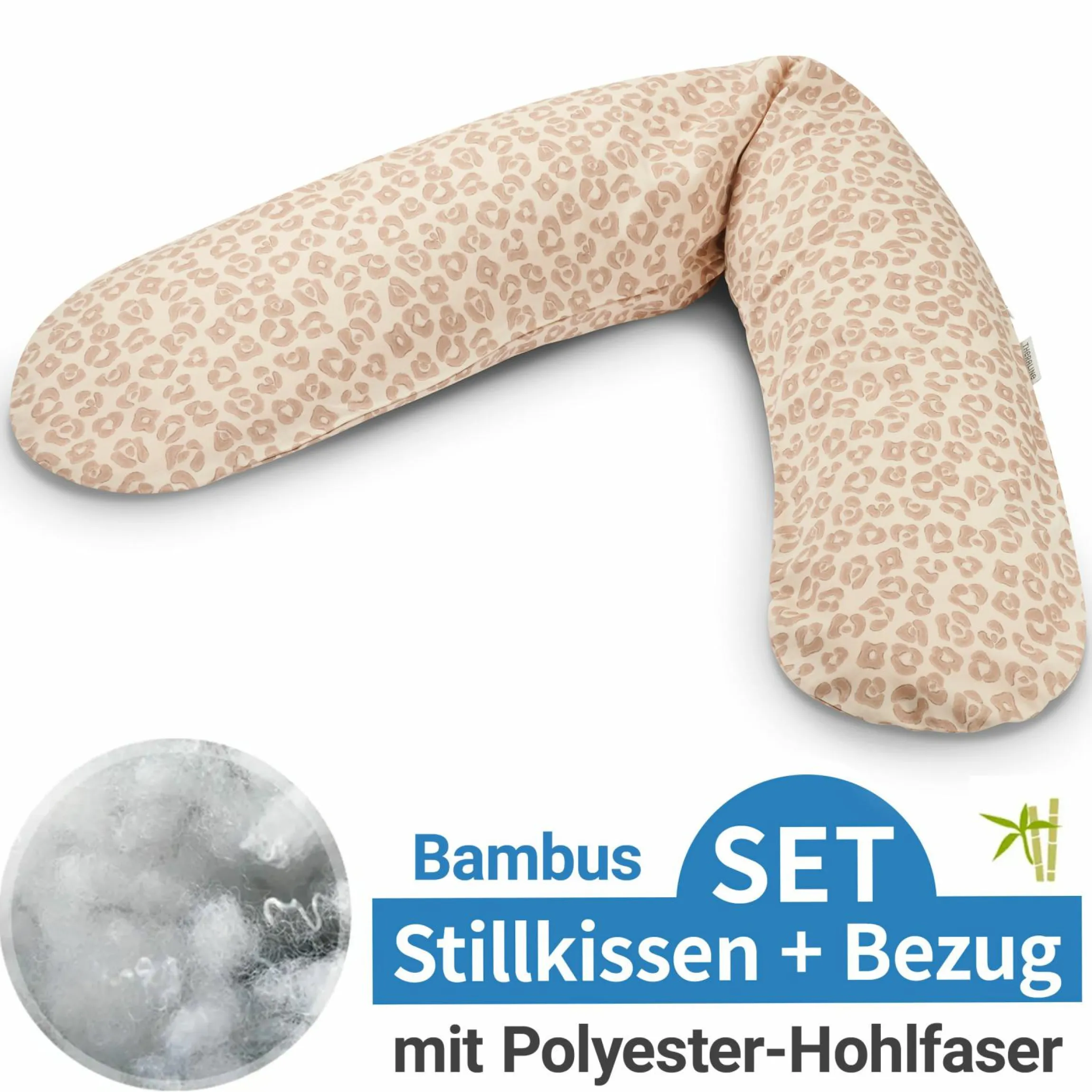 Stillkissen Das Original mit Polyesterhohlfaser-Füllung inkl. Bezug Bamboo 190 cm - Leo