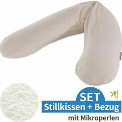 Stillkissen Das Original mit Mikroperlen-Füllung inkl. Bezug Bamboo 190 cm - Kieselgrau