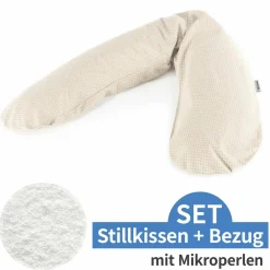 Stillkissen Das Original mit Mikroperlen-Füllung inkl. Bezug 190 cm - Punkte - Beige