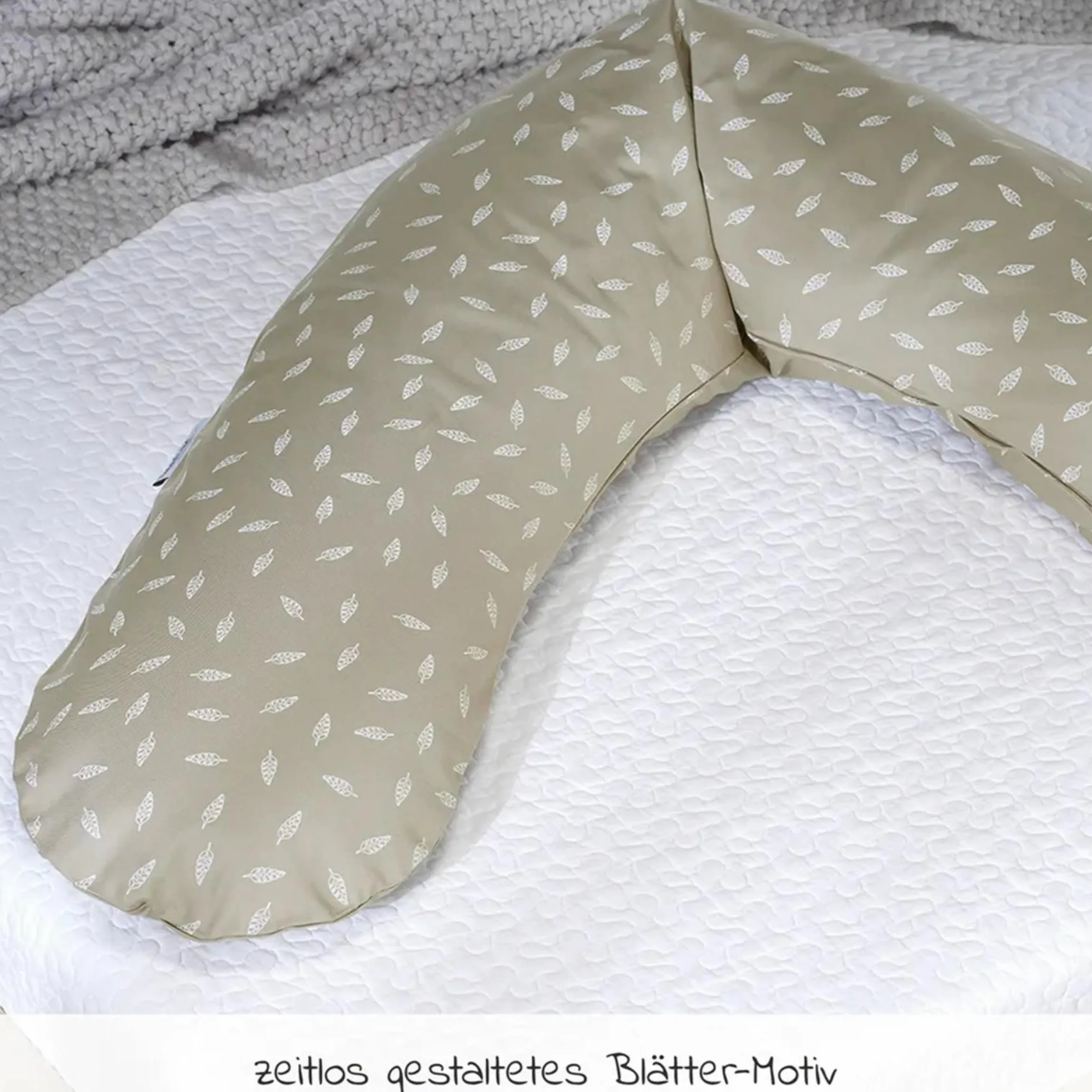Stillkissen Das Original mit Mikroperlen-Füllung inkl. Bezug 190 cm - Blättertanz - Taupe