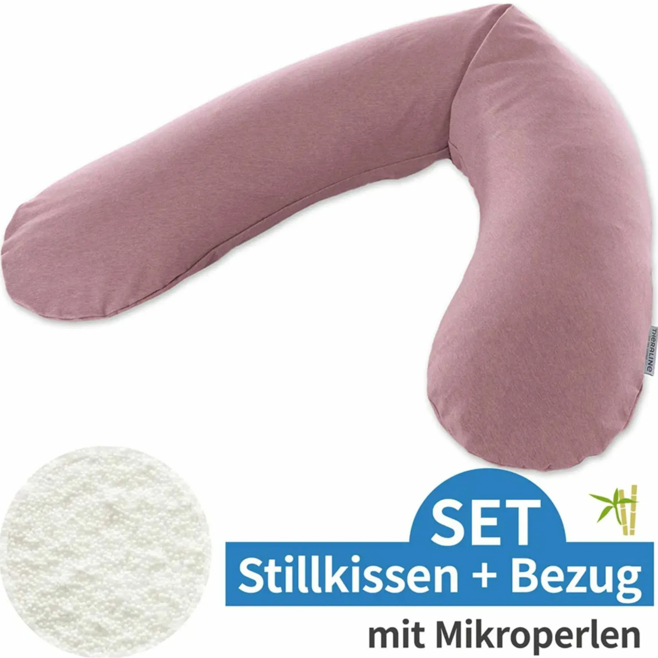 Stillkissen Das Original mit Mikroperlen-Füllung inkl. Bezug Bamboo 190 cm - Melange Rosenholz