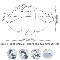 Stillkissen Das Original mit Polyesterhohlfaser-Füllung inkl. Bezug Musselin 190 cm - Sandbeige