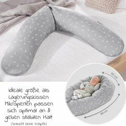 Stillkissen Das Original 190 cm - Leaves - Grau