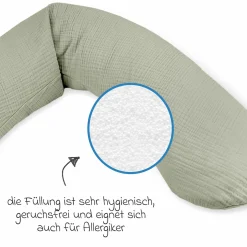 Stillkissen Das Original mit Mikroperlen-Füllung inkl. Bezug Musselin 190 cm - Salbei