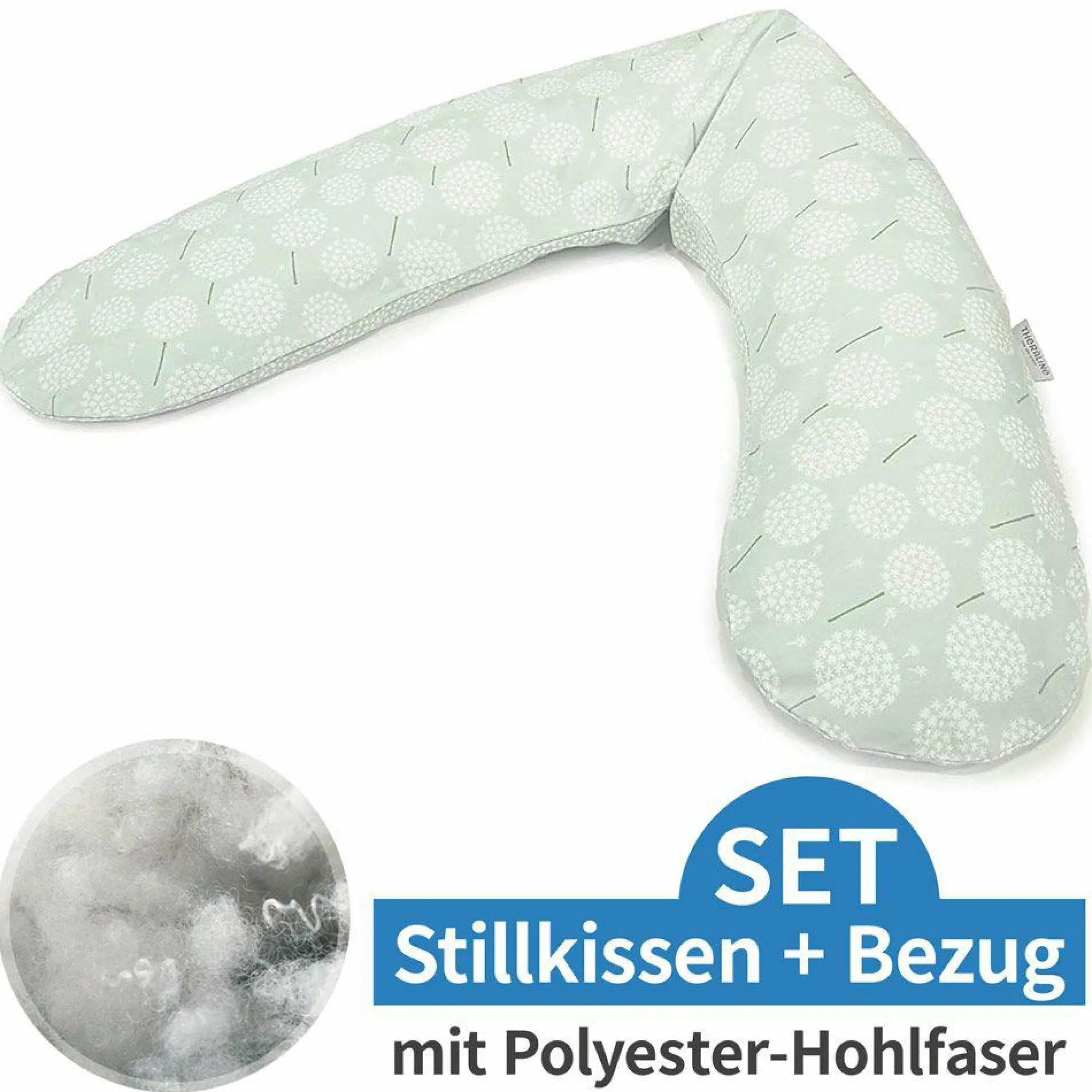 Stillkissen Das Original mit Polyesterhohlfaser-Füllung inkl. Bezug 190 cm - Pusteblume - Zartgrün