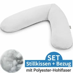 Stillkissen Das Original mit Polyesterhohlfaser-Füllung inkl. Bezug Musselin 190 cm - Lichtgrau