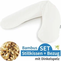 Stillkissen Das Original mit Dinkelspelz-Füllung inkl. Bezug Bamboo 190 cm - Wolkenweiß