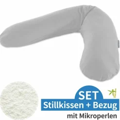 Stillkissen Das Original mit Mikroperlen-Füllung inkl. Bezug Bamboo 190 cm - Grau