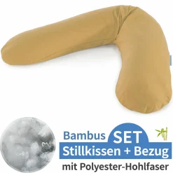 Stillkissen Das Original mit Polyesterhohlfaser-Füllung inkl. Bezug Bamboo 190 cm - Bernstein