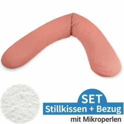 Stillkissen Das Original mit Mikroperlen-Füllung inkl. Bezug Musselin 190 cm - Terracotta