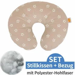 Stillkissen Das Wynnie mit Polyesterhohlfaser-Füllung inkl. Bezug - Sterne - Cappuccino