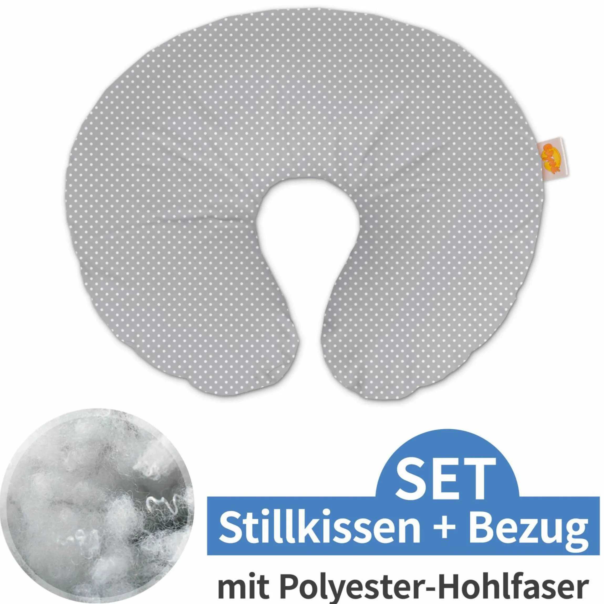 Stillkissen Das Wynnie mit Polyesterhohlfaser-Füllung inkl. Bezug - Punkte - Grau