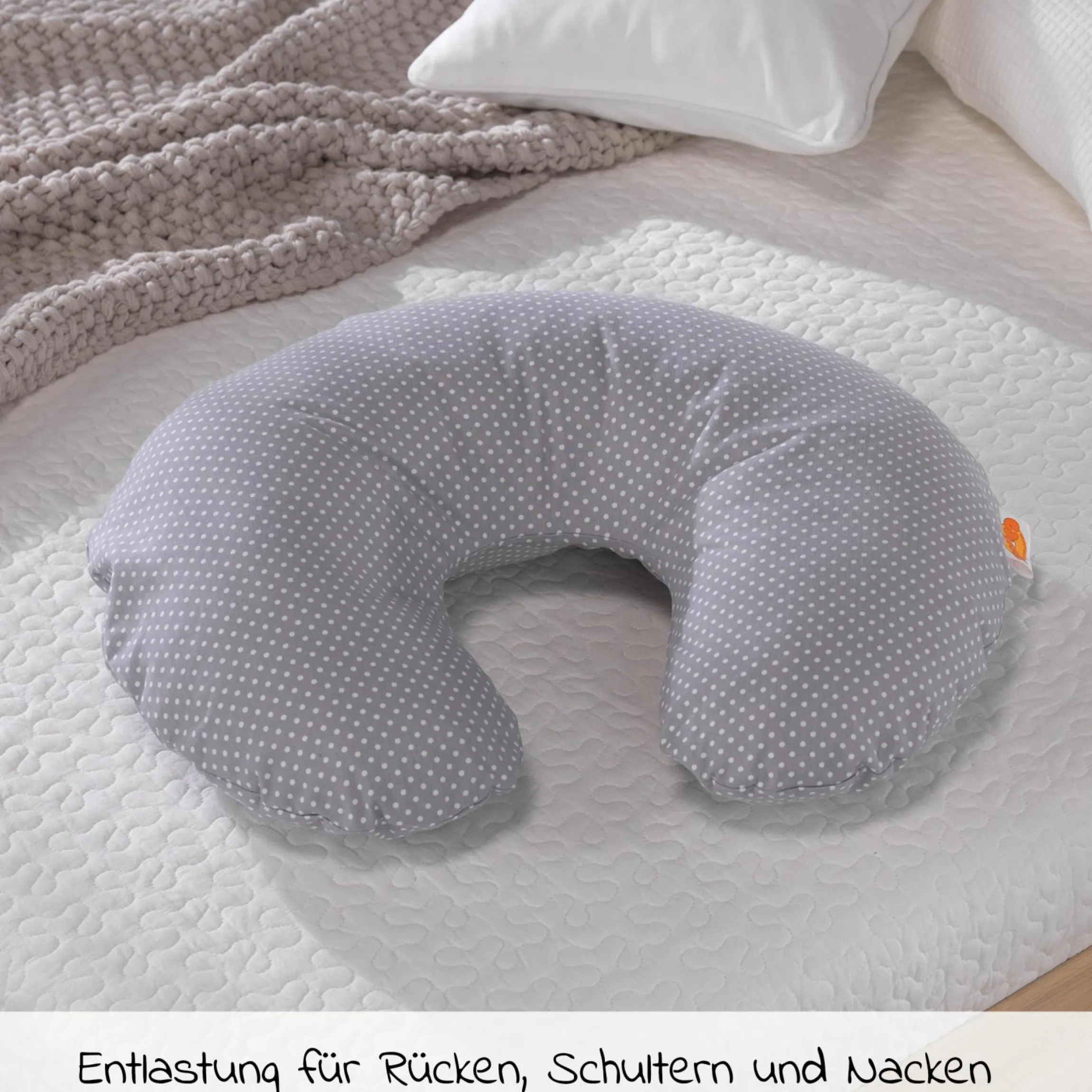 Stillkissen Das Wynnie mit Polyesterhohlfaser-Füllung inkl. Bezug - Punkte - Grau