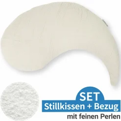 Stillkissen Das Yinnie mit feiner Perlen-Füllung inkl. Bezug Musselin 135 cm - Sandbeige