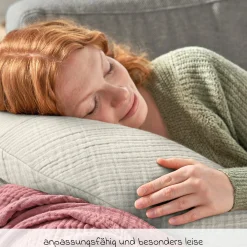 Stillkissen Der Musselinmond - mit feiner Perlen-Füllung inkl. Bezug 140 cm - Sandbeige