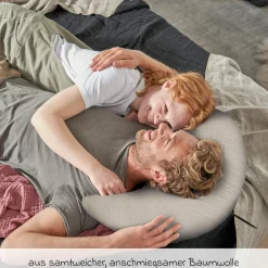 Stillkissen Der Musselinmond - mit feiner Perlen-Füllung inkl. Bezug 140 cm - Sandbeige