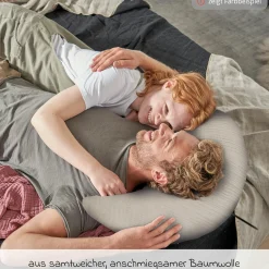 Stillkissen Der Musselinmond - mit feiner Perlen-Füllung inkl. Bezug 140 cm - Salbei
