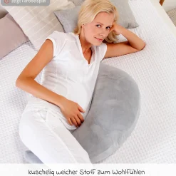 Stillkissen Der Plüschmond mit Mikroperlen-Füllung 140 cm - Creme