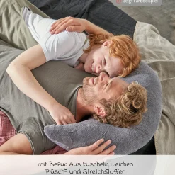 Stillkissen Der Plüschmond mit Mikroperlen-Füllung 140 cm - Bernstein