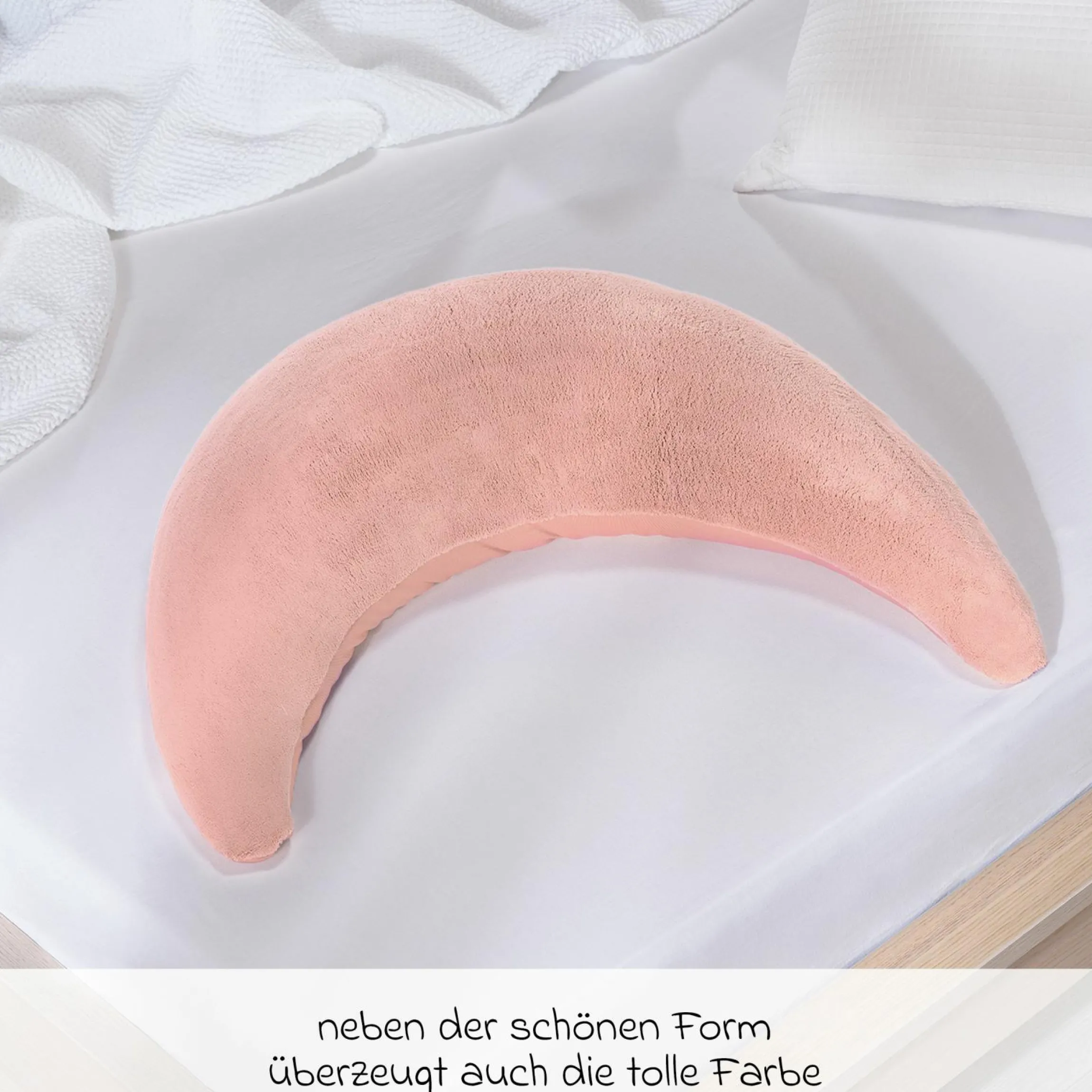 Stillkissen Der Plüschmond mit Mikroperlen-Füllung 140 cm - Puderrosa