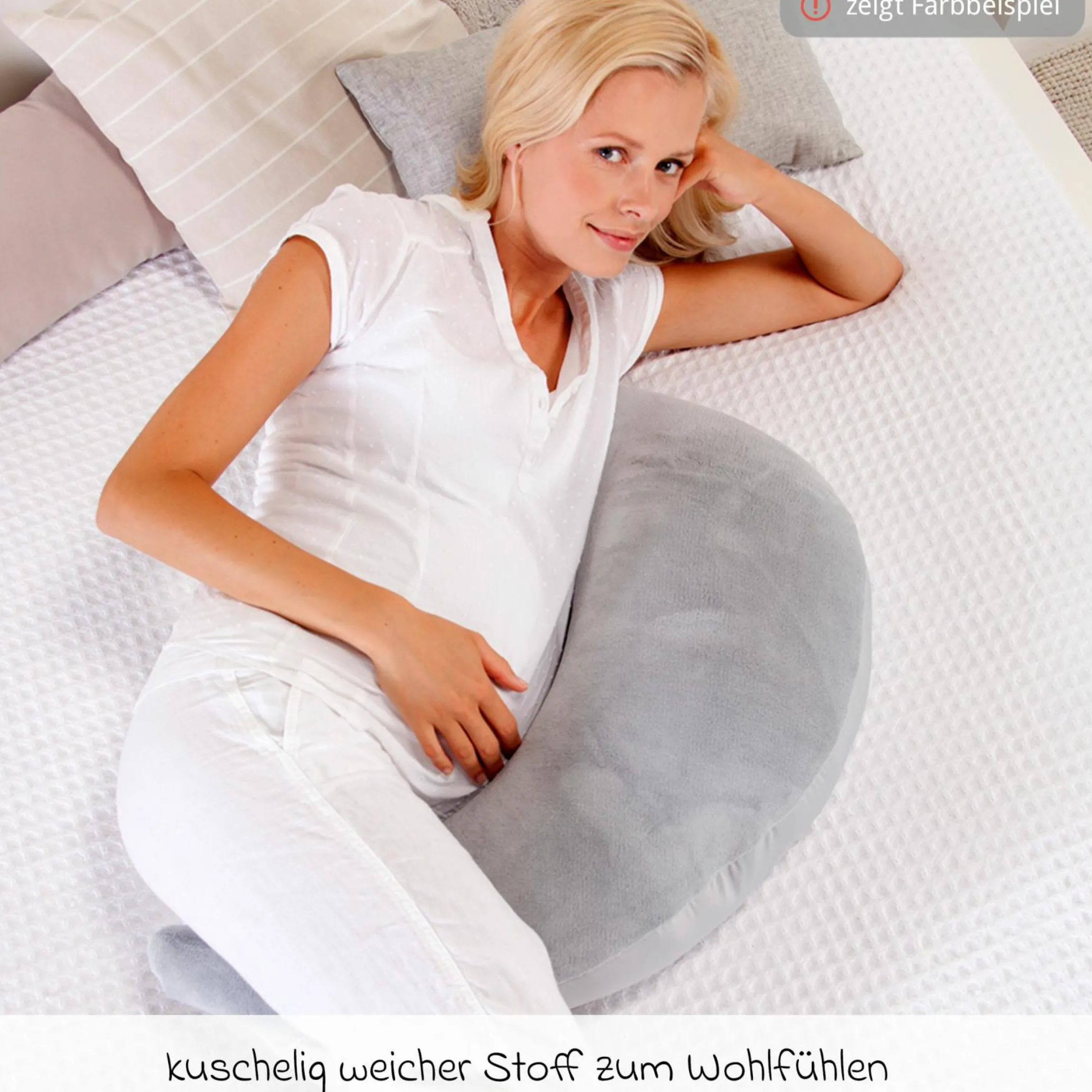 Stillkissen Der Plüschmond mit Mikroperlen-Füllung 140 cm - Puderrosa
