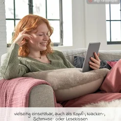 Stillkissen Der Plüschmond mit Mikroperlen-Füllung 140 cm - Puderrosa
