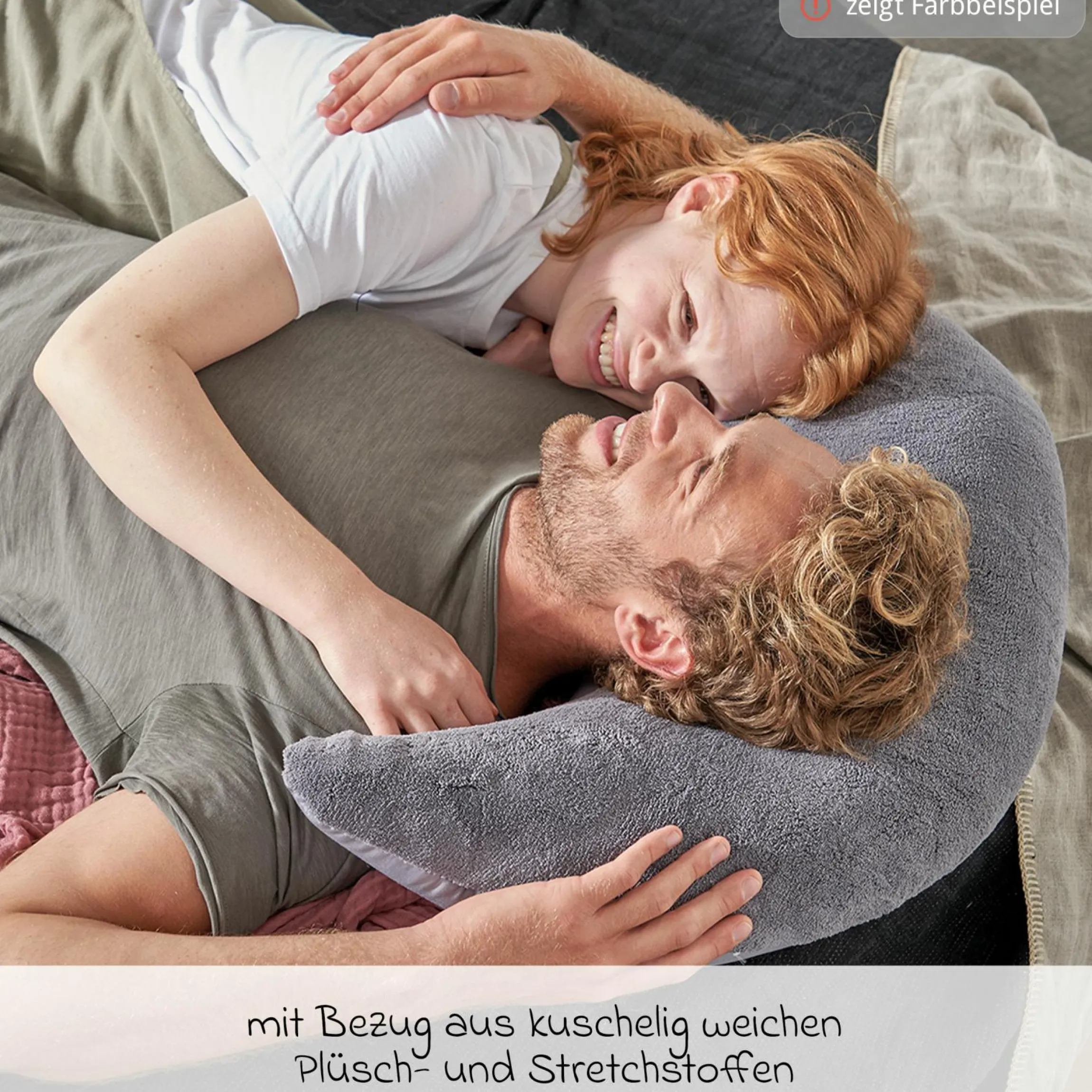Stillkissen Der Plüschmond mit Mikroperlen-Füllung 140 cm - Puderrosa