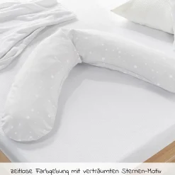 Stillkissen Dodo mit Mikroperlen-Füllung inkl. Bezug 170 cm - Sternchen - Grau