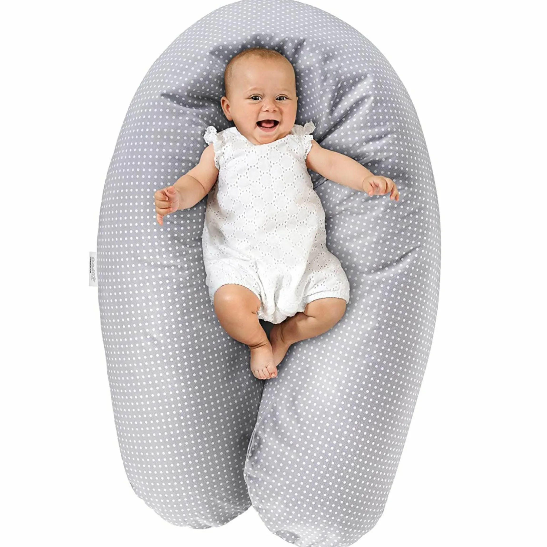 Stillkissen Dodo Premium by Theraline 180 cm - Polka Dots - Grau