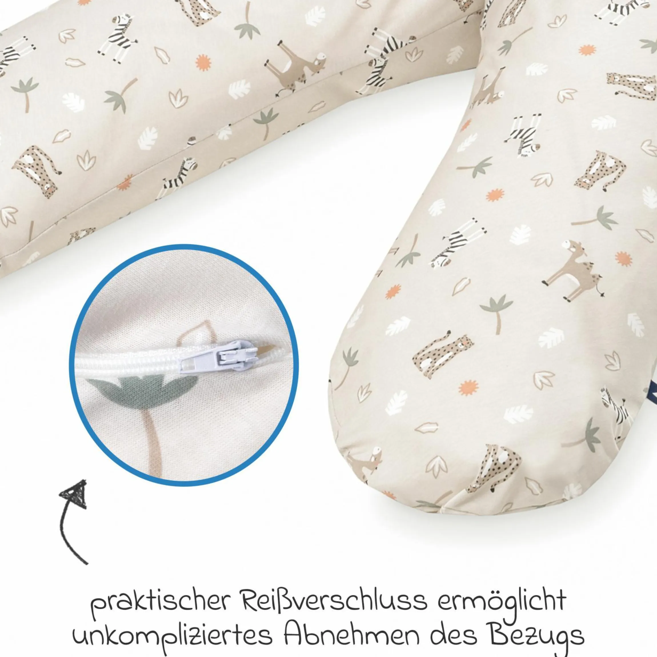 Stillkissen Jersey Mikroperlen-Füllung inkl. Bezug 190 cm - Savanne Beige