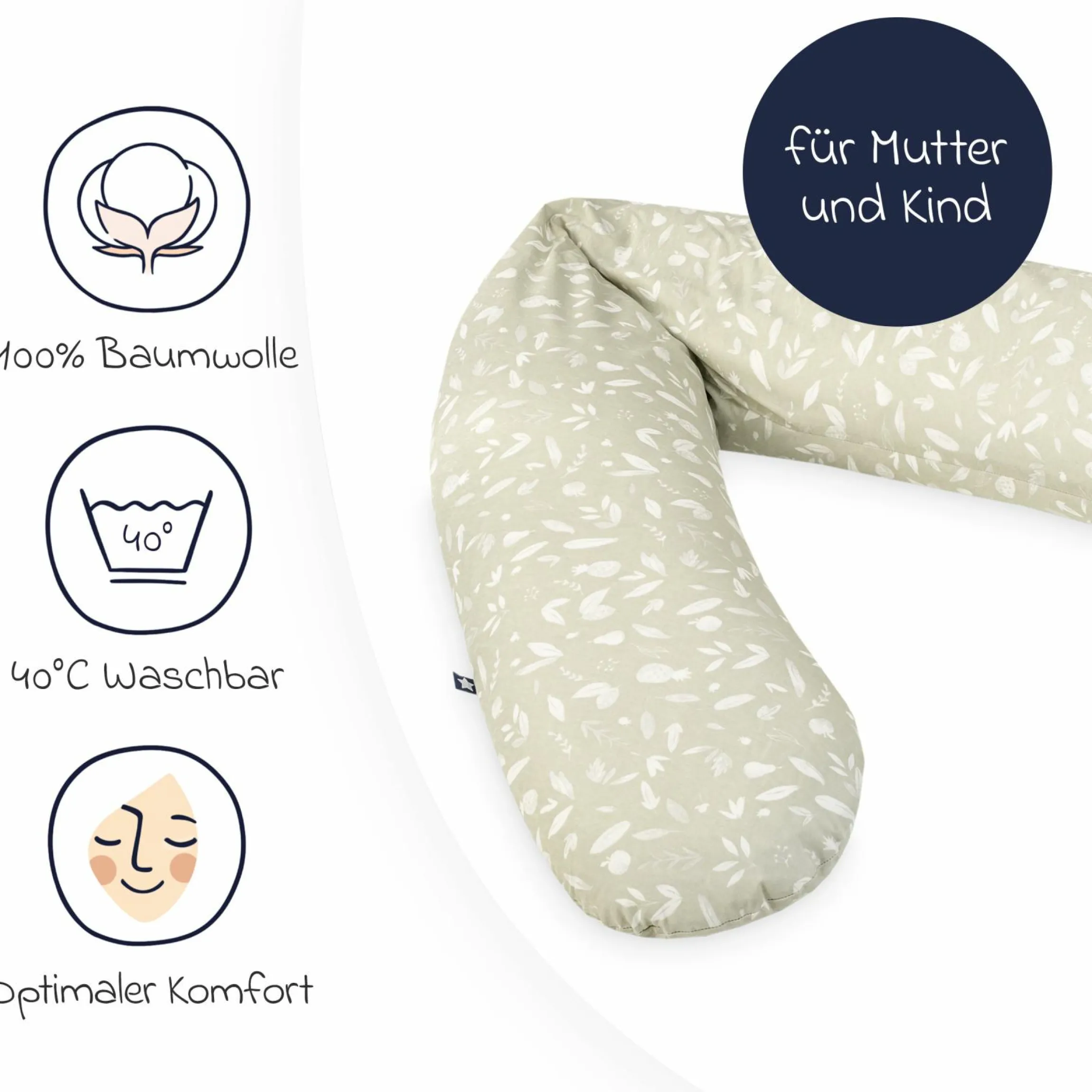 Stillkissen Jersey Mikroperlen-Füllung inkl. Bezug 190 cm - Tropic