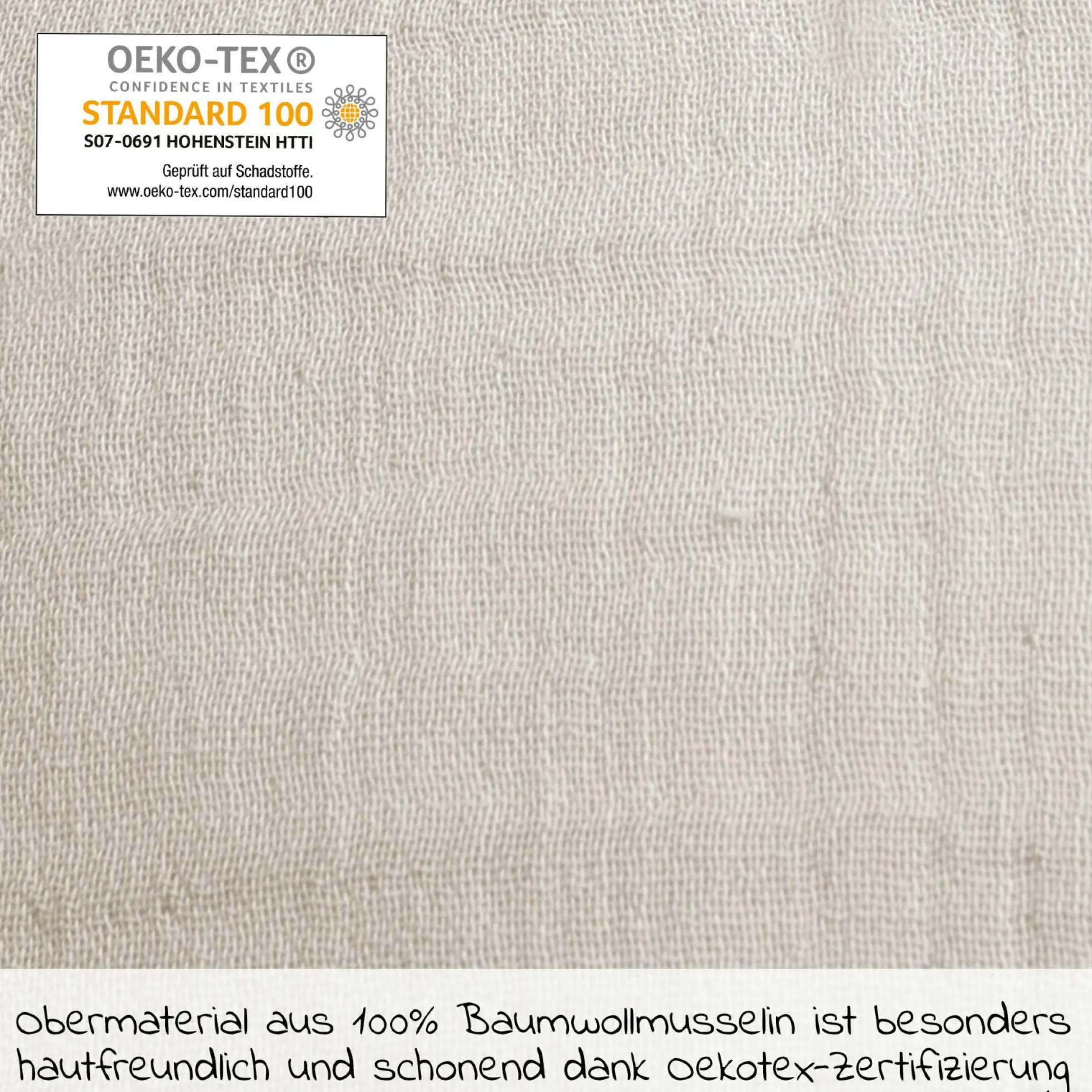 Stillkissen Mikroperlen-Füllung inkl. Bezug 190 cm - Musselin - Sand