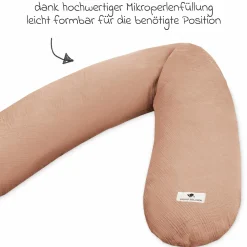 Stillkissen Mikroperlen-Füllung inkl. Bezug 190 cm - Musselin - Dune