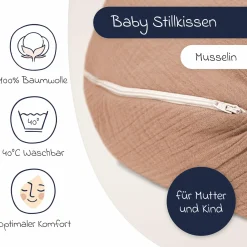 Stillkissen Mikroperlen-Füllung inkl. Bezug 190 cm - Musselin - Dune
